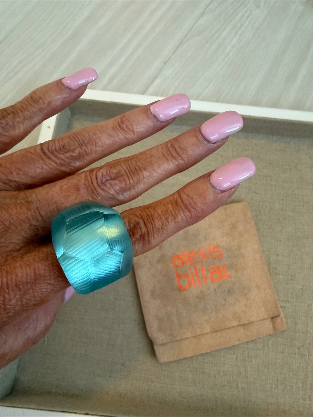 Alexis Bittar Blue-Green Resin Dome Ring